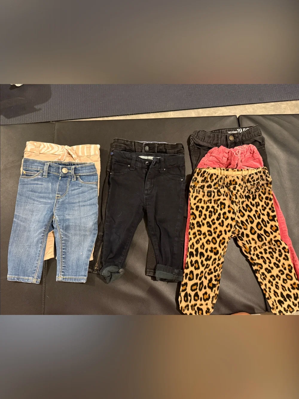 Kids Leopard Print and Denim Bottoms - Pack sizes 12-24 months. Gap, Zara, Joes
